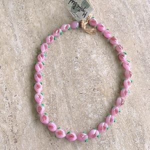 Very rare stunning Handmade Japanese jelly bean fruit lamp work beaded necklace